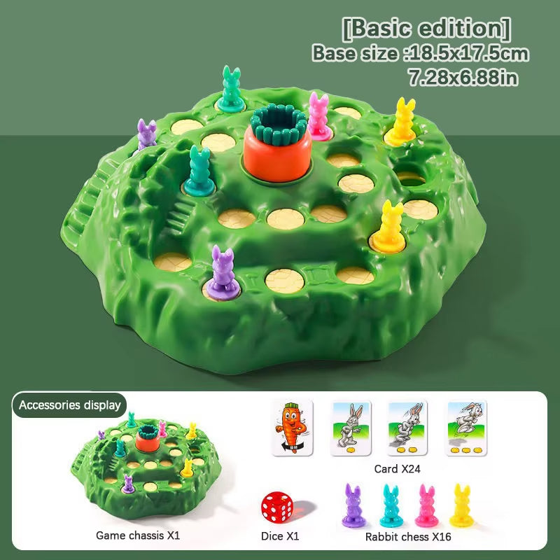 Carrot Rabbit Trap Table Board Defend Game Challenge Parent-Child Family Party Interactive Educational Puzzle Toy Gift