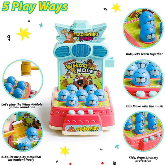 Educational Whack A Mole Game Interactive Pounding Toy With Lights Sounds Healthy Plastic For Birthday Gifts Baby Hand Exercise