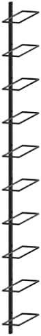 THOYTOUI 10-Bottle Wall-Mounted Wine Rack Black Metal