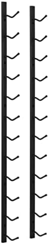 Black Iron Wall Mounted Wine Rack for 12 Bottles