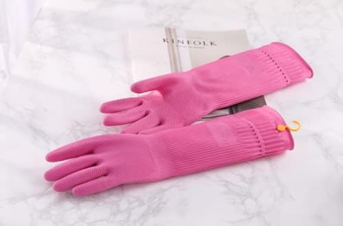 Myungjin Reusable Waterproof Cleaning Gloves with Hang-Dry Hook