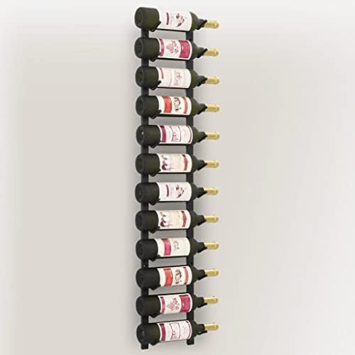 Black Iron Wall Mounted Wine Rack for 12 Bottles