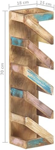 WEHUOSIF Solid Reclaimed Wood 5-Bottle Wine Rack