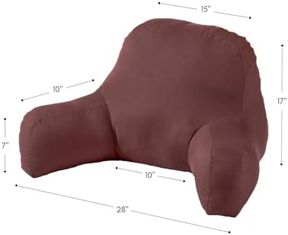 Greendale Home Fashions Cotton Duck Bed Rest Reading Pillow with Arms