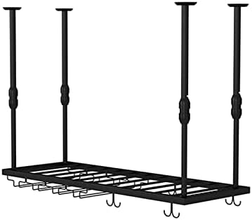 Ceiling Wine Rack with Glass Holder 14 Inch