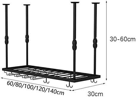 Ceiling Wine Rack with Glass Holder 14 Inch