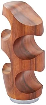 Nambe Vie 4-Bottle Wine Rack Acacia Wood Alloy Base