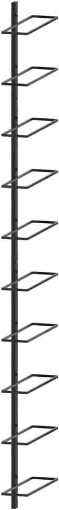 THOYTOUI 10-Bottle Wall-Mounted Wine Rack Black Metal