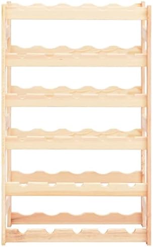SKM 30 Bottle Wine Rack Pinewood Freestanding