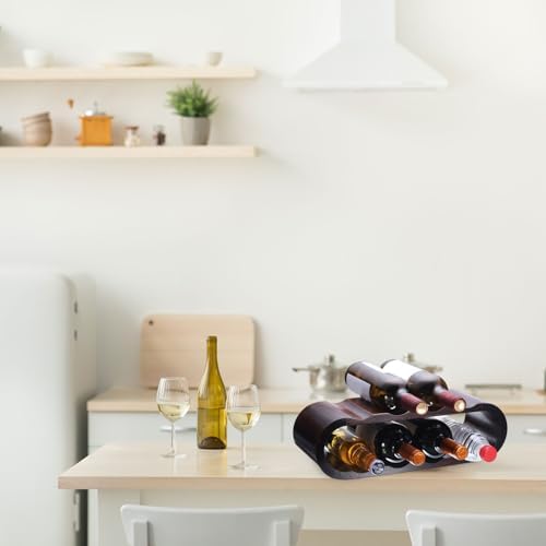 Uxcell Wooden Wine Rack 8 Bottle Holder Stand