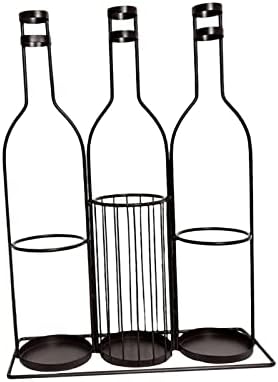 Duiaynke Wrought Iron Wine Rack with 3 Grids