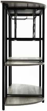 3 Tier Wine Rack Table Industrial Style Grey