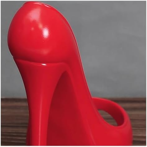 Red Freestanding Wine Rack with High Heel Design