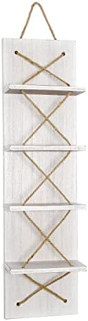 Elegant Designs HG1019-WWH Positano Nautical Rope 4 Bottle Wall Mounted Wine Rack