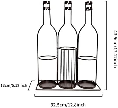 Duiaynke Wrought Iron Wine Rack with 3 Grids