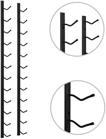 Black Iron Wall Mounted Wine Rack for 12 Bottles