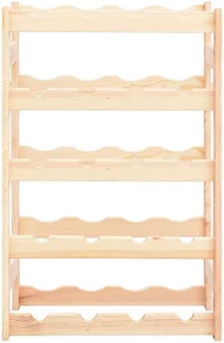Makastle Pinewood Wine Rack 20 Bottle Storage Stand