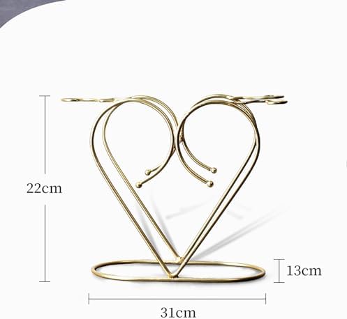 Stainless Steel Heart-shaped 3 Bottle Wine Rack Modern Design