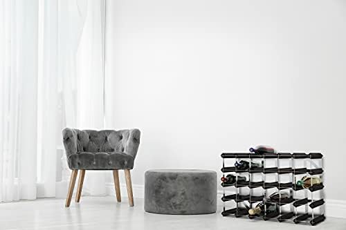 RTA Freestanding Wine Rack - 30 Bottles Black Ash Pine UK Made