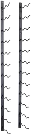 Premium Matte Black Wall Mounted Wine Rack - 24 Bottles