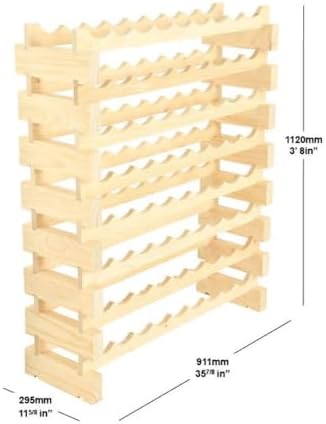 72 Bottle Wine Rack 9 Wide Dark Stain