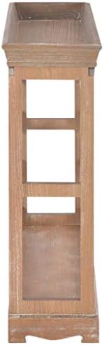 WEHUOSIF Brown Wine Cabinet with 4 Shelves