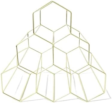 HASMI Gold Wrought Iron Honeycomb Wine Rack