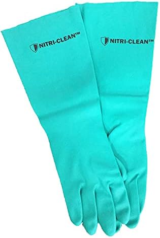 Green Nitrile Gloves 22mil 18 Length Medium Size