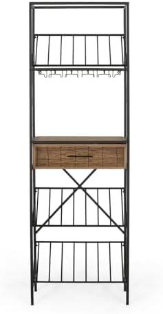 BGTR Freestanding Wine Rack with Storage and Glass Holder