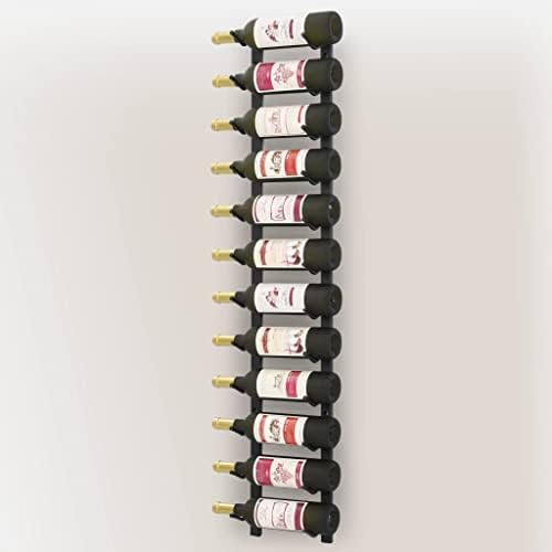 Black Iron Wall Mounted Wine Rack for 12 Bottles