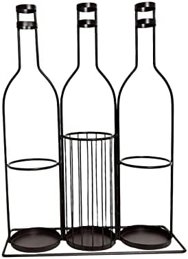 Duiaynke Wrought Iron Wine Rack with 3 Grids