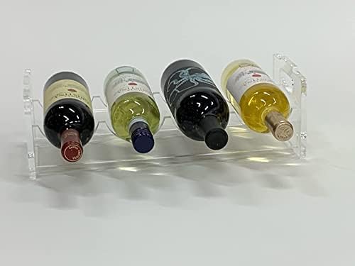 Clear Acrylic Stackable Wine Rack Holds 4 Bottles