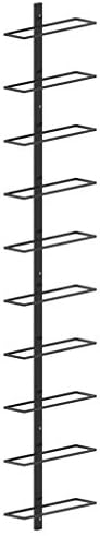 THOYTOUI 10-Bottle Wall-Mounted Wine Rack Black Metal