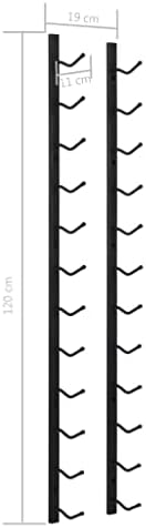 Black Iron Wall Mounted Wine Rack for 12 Bottles