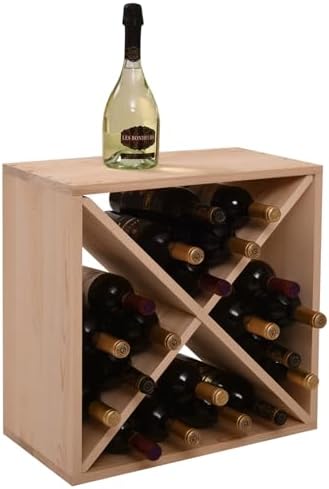 24 Bottle Wooden Wine Rack Freestanding Storage Shelf