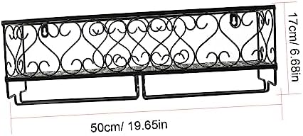 Ciieeo Wall Mounted Wine Rack with Goblet Holder 50cm Black Iron Design