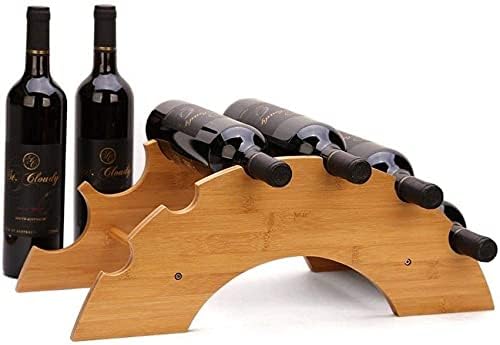 Bamboo Wine Rack 6 Bottles Countertop Storage