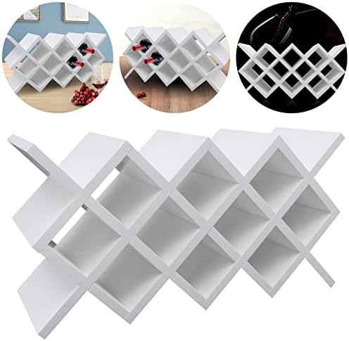 10 Grids Wall-Mounted Wine Rack with Lattice Design