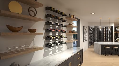 Ultra Wine Racks Showcase Cascading Row - Black Metal