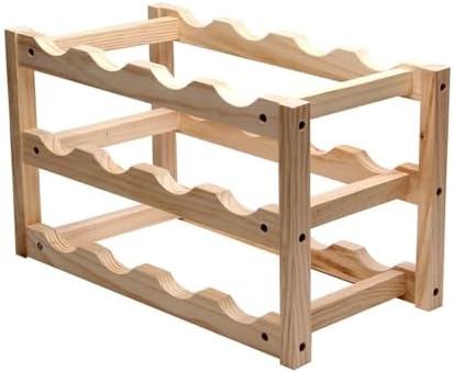 OXOAMP Freestanding 3-Tier Wine Rack with 12 Bottle Capacity