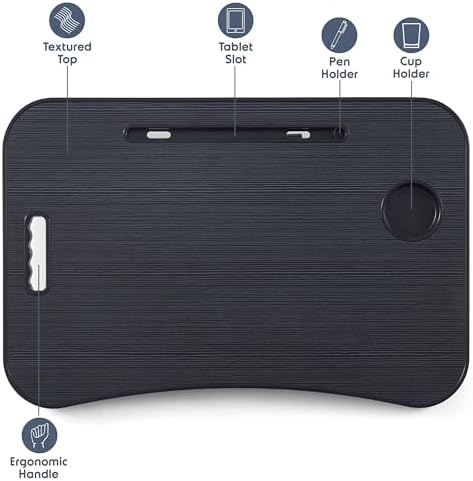 Nestl Reading Pillow with Laptop Lap Desk - Grey 1