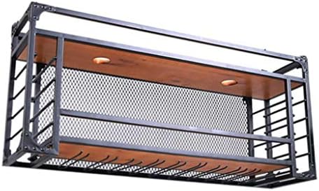 Stylish Wall-Mounted Wine Rack with Spotlights Black