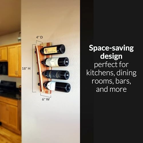 Featherlee Wall Mount Wine Rack for 4 Bottles