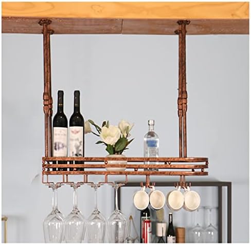 Modern Ceiling Wine Rack with Storage Shelves and Holder