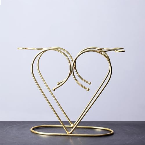 Stainless Steel Heart-shaped 3 Bottle Wine Rack Modern Design