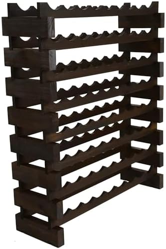 72 Bottle Wine Rack 9 Wide Dark Stain