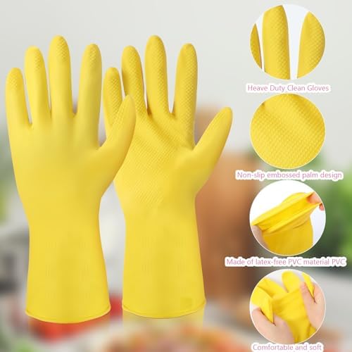 36 Pair Reusable Rubber Dishwashing Gloves for Kitchen Cleaning and Gardening