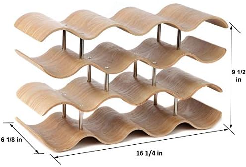 Lilys Home Wood Wave Wine Rack 14 Bottles 1