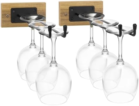 Sorbus Wall Mounted Wine Stemware Rack Set