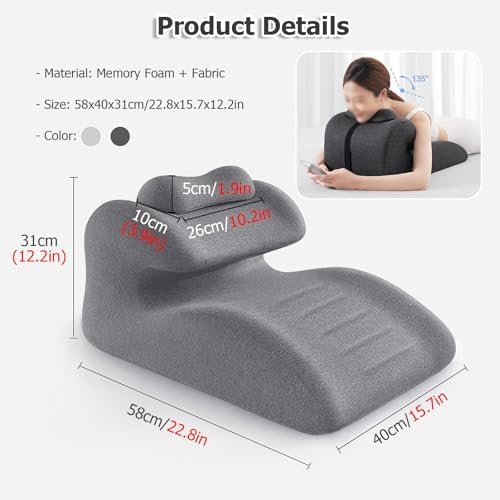 JYHHCYS Memory Foam Wedge Pillow for Back Shoulder Pain Relief